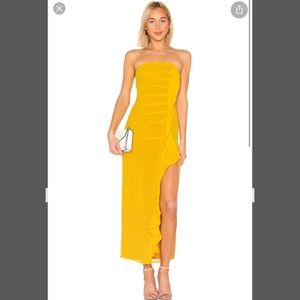 Majorelle Dianna Yellow Strapless Dress - Size Small